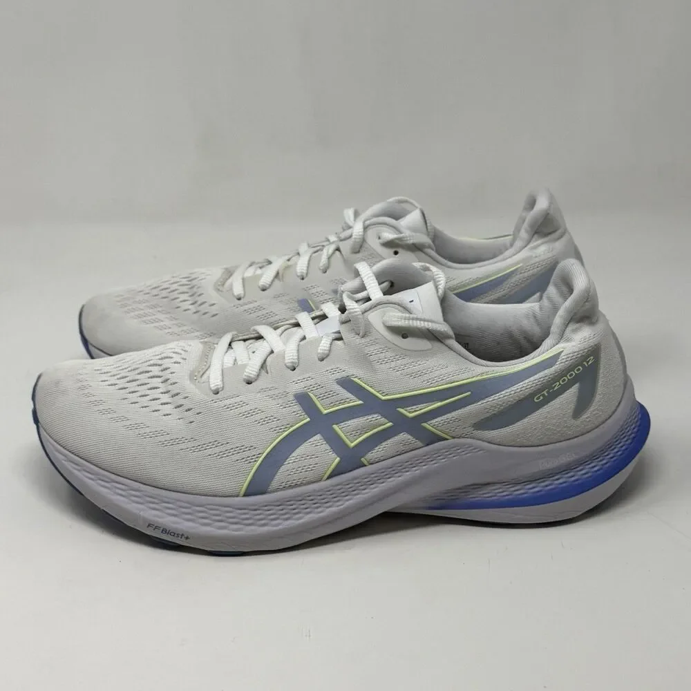 Asics GT-2000 12 Sneakers Womens 11 White Blue Lightweight Running Shoes